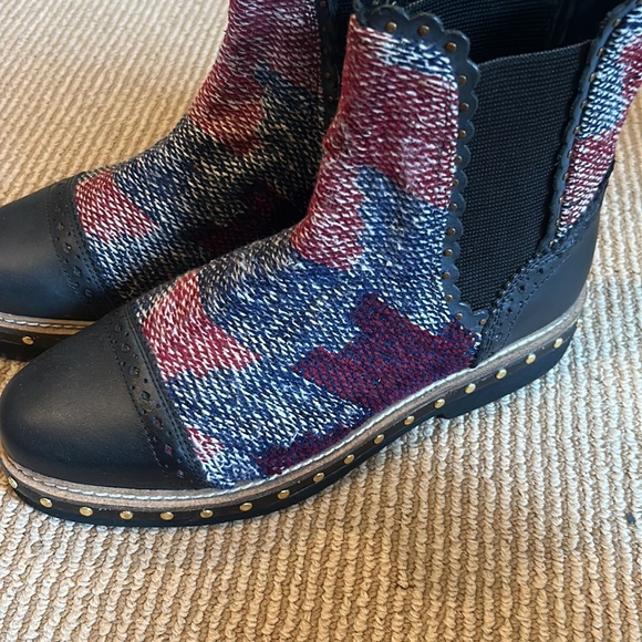 NEW FREE PEOPLE atlas Chelsea kilim boots in blue combo size 36 - Picture 8 of 12